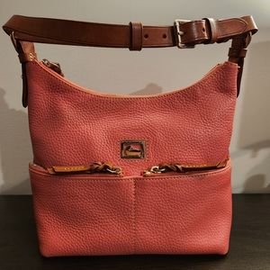 DOONEY & BOURKE Dillen Medium Pocket Sac Pebble Grain Pink Leather Purse